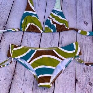 Roxy Wavy Print Bikini, Small